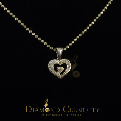 DiamondCelebritees Promising Yellow Sterling Silver Heart Pendant with 2.38 Grams w/ Cubic Zirconia