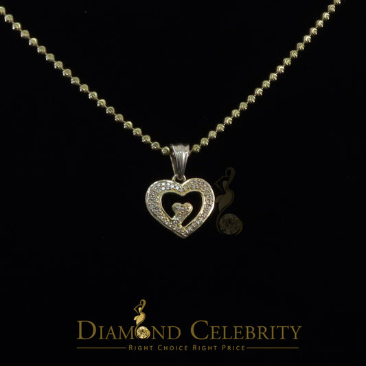 DiamondCelebritees Promising Yellow Sterling Silver Heart Pendant with 2.38 Grams w/ Cubic Zirconia