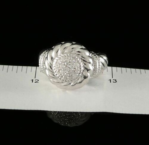 DiamondCelebritees 0.58ct Sterling White Silver Round Shape 925 Cubic Zirconia Womens Ring size 7
