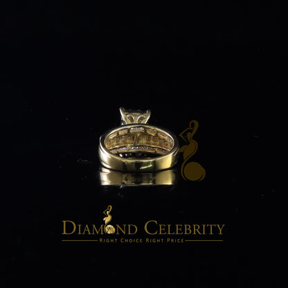 DiamondCelebritees 925 Sterling Yellow Silver Cinderella 1.10ct Cubic Zirconia Women's Ring Size 6