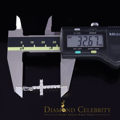 DiamondCelebritees Promise White CROSS Shape Pendant Sterling Silver 2.04ct Cubic Zirconia Stone