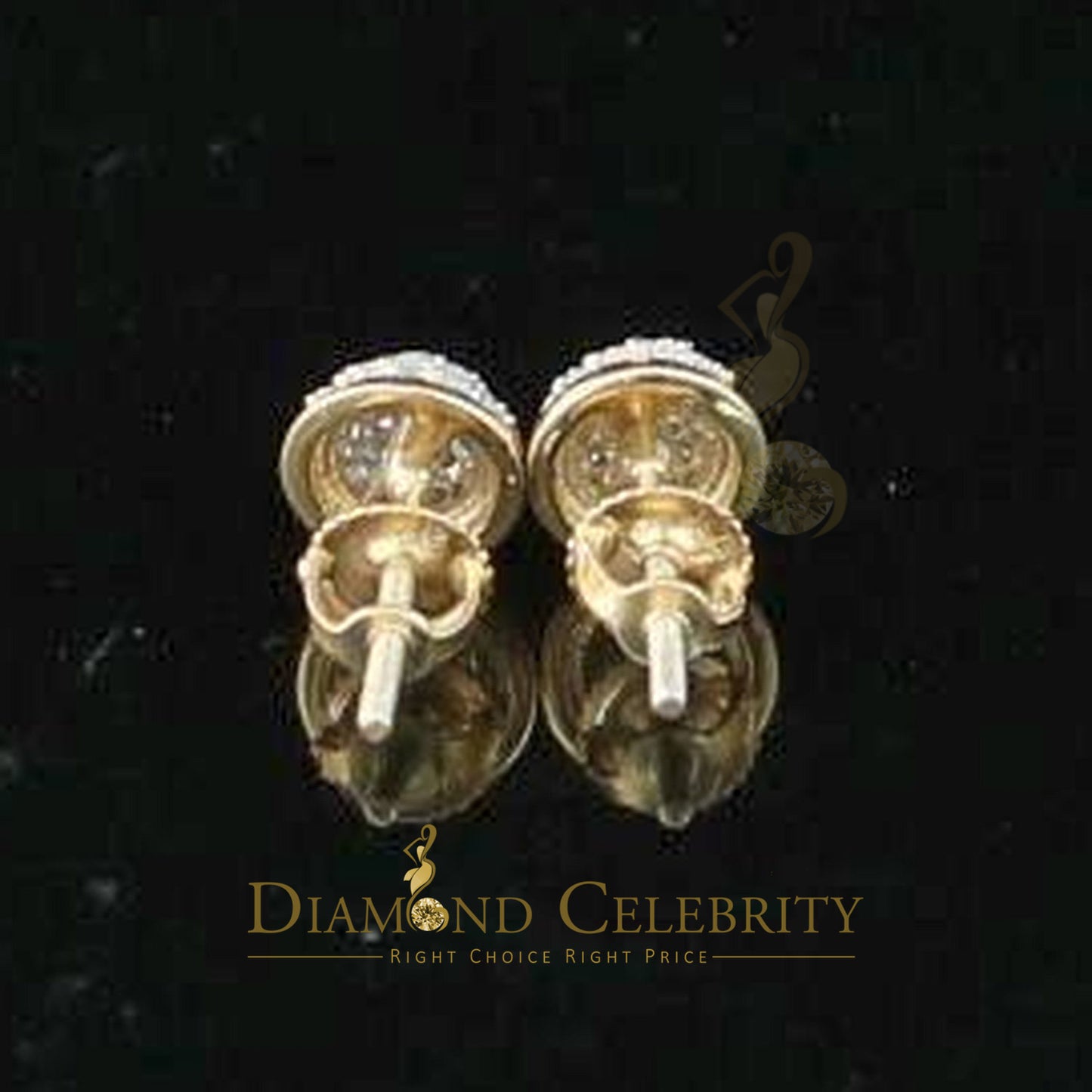 DiamondCelebritees 0.25ct Diamond 925 Silver Yellow For Men's / Women's Round Earrings