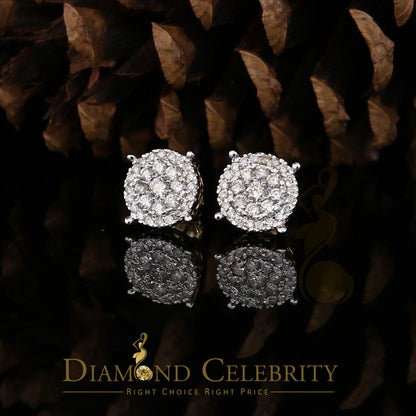 DiamondCelebritees Men's/Women's 10K Real Yellow Gold with 1.20CT Real Diamond Stud Earrings