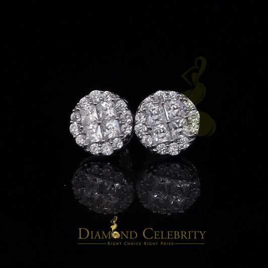 DiamondCelebritees  Aretes Para Hombre 925 White Silver 1.68ct Cubic Zirconia Round Women's Earrings