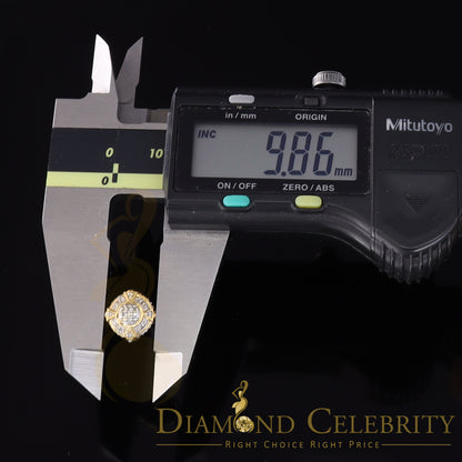 DiamondCelebritees  Aretes Para Hombre Silver 0.25ct Diamond For Ladies / Gent's Yellow Stud Earring