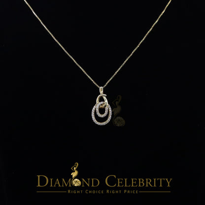 DiamondCelebritees Yellow Sterling Silver Attractive Charm FASHION Pendant 2.64ct Cubic Zirconia
