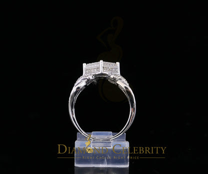 DiamondCelebritees 0.50 CT Real Diamond 925 Silver White Cinderella Womens Ring Size 7