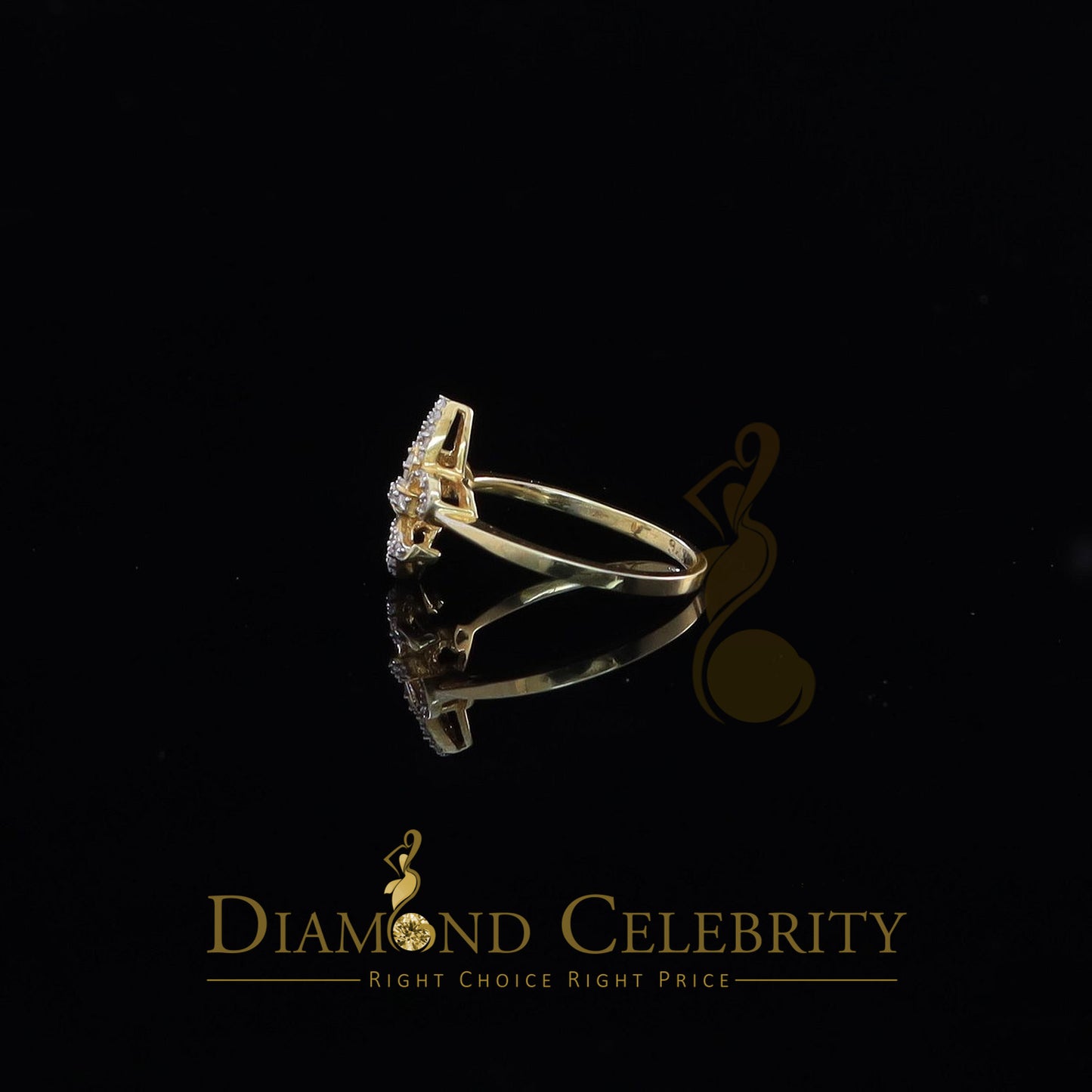 DiamondCelebritees 0.30ct Cubic Zirconia Yellow 925 Sterling Silver Saints Womens Gifts Ring Size 7