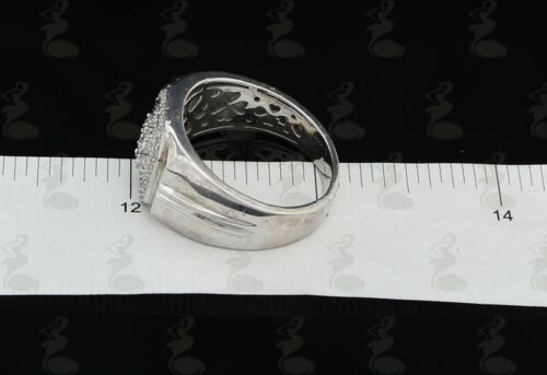 DiamondCelebritees Men's 925 Sterling White Silver Octagon 1.50ct Cubic Zirconia Ring Size 12