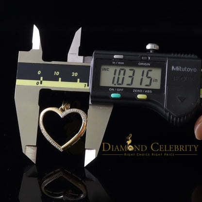 DiamondCelebritees  Real 0.12ct Diamond 925 Sterling Silver HEART Charm Necklace Yellow Pendant
