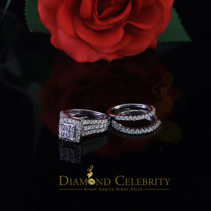 DiamondCelebritees 3. 00ct Cubic Zirconia Sterling White Silver Round Engagement Women's Ring SZ 7