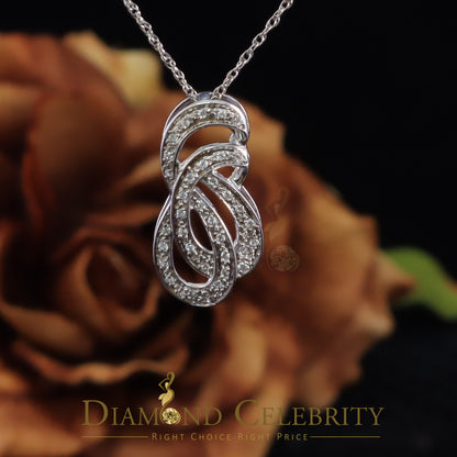 DiamondCelebritees White Sterling Silver Pendant with Charming FASHION Shape 0.28ct Cubic Zirconia