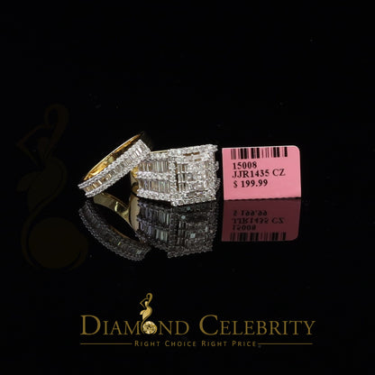 DiamondCelebritees 925 Sterling Yellow Silver Square 5.0ct Cubic Zirconia Bridal Womens Ring Size 7