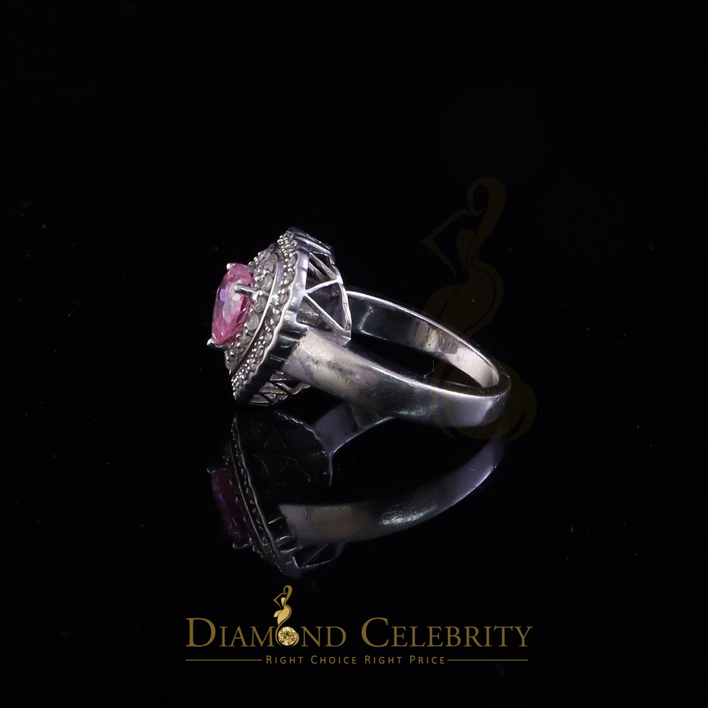 DiamondCelebritees 925 White Sterling Silver 3.90ct Cubic Zirconia Promise Heart Ring Size 7.5