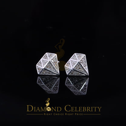 DiamondCelebritees 0.10 ct Silver Diamond White For Mens & Womens Hip Hop Stud Earring 925 Sterling