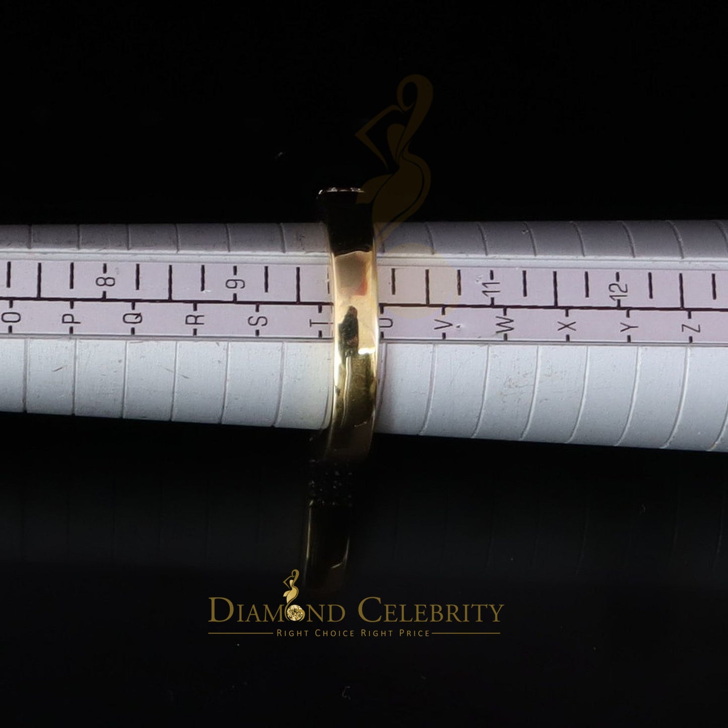 DiamondCelebritees Men's 1.50ct VVS D Silver Yellow Moissanite 2 Row Wedding Band 925 Ring Size 10