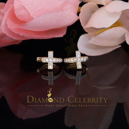 DiamondCelebritees  Yellow 925 Sterling Silver 0.72ct Cubic Zirconia Women's & Men's Hoop Earrings