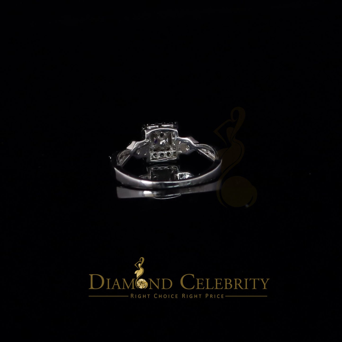DiamondCelebritees 925 Silver White 0.75ct Square Shape Engagement CZ Women's Ring Size 7