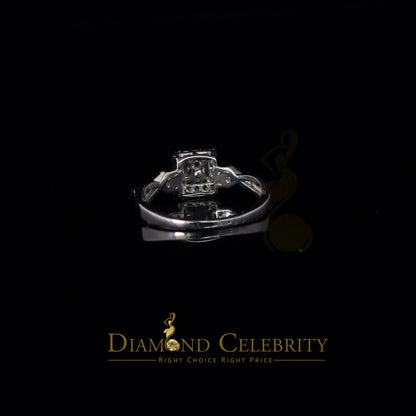 DiamondCelebritees 925 Silver White 0.75ct Square Shape Engagement CZ Women's Ring Size 7