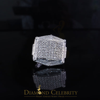 Big Mirage Set 0.66ct Real Diamond 925 White Silver Square Men's Ring Size 10