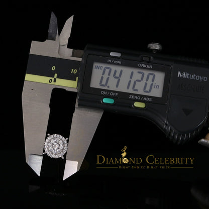 DiamondCelebritees  1.96ct Cubic Zirconia Aretes Para Hombre 925 White Silver Women's Round Earring