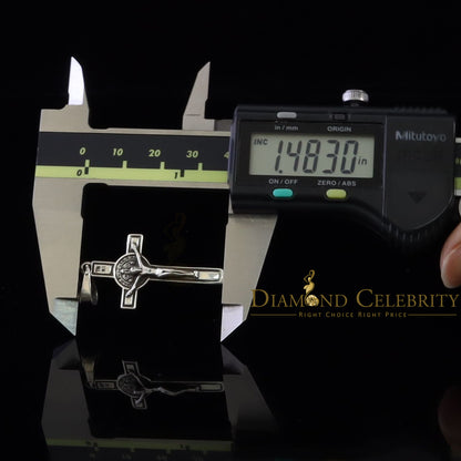 DiamondCelebritees 925 Sterling Silver Men's/Women's Jesus Cross Pendant White Religious