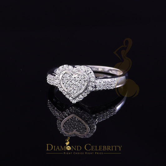 DiamondCelebritees 925 Silver 0.59ct Shiny Cubic Zirconia White Heart Engagement Womens Ring Size 7