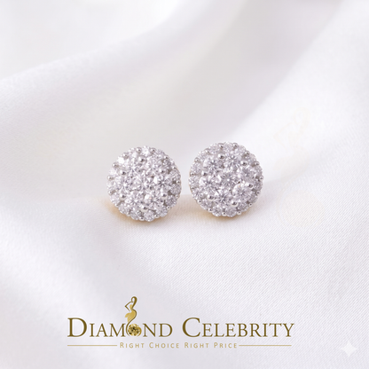 Diamondcelebritees Men's/Womens 925 Silver White 1.33ct VVS 'D' Moissanite Round Stud Earrings