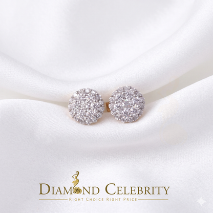 DiamondCelebritees Men's/Womens 925 Silver Yellow 1.33ct VVS 'D' Moissanite Round Stud Earrings