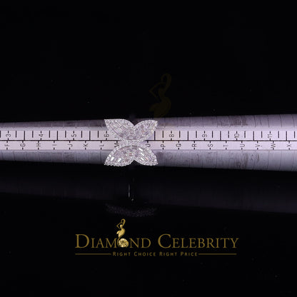 DiamondCelebritees Womens 925 Silver White 1.50ct VVS 'D' Moissanite Butterfly Rings Size 7