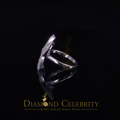 DiamondCelebritees Womens 925 Silver White 1.50ct VVS 'D' Moissanite Butterfly Rings Size 7
