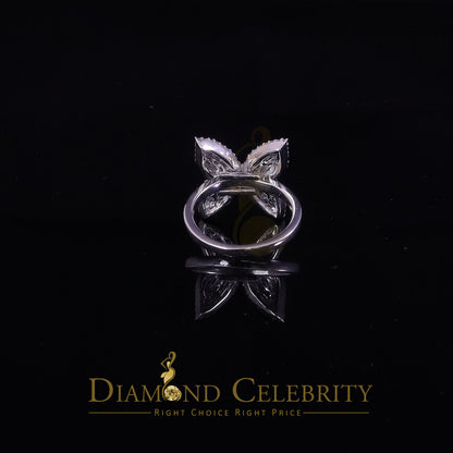 DiamondCelebritees Womens 925 Silver White 1.50ct VVS 'D' Moissanite Butterfly Rings Size 7