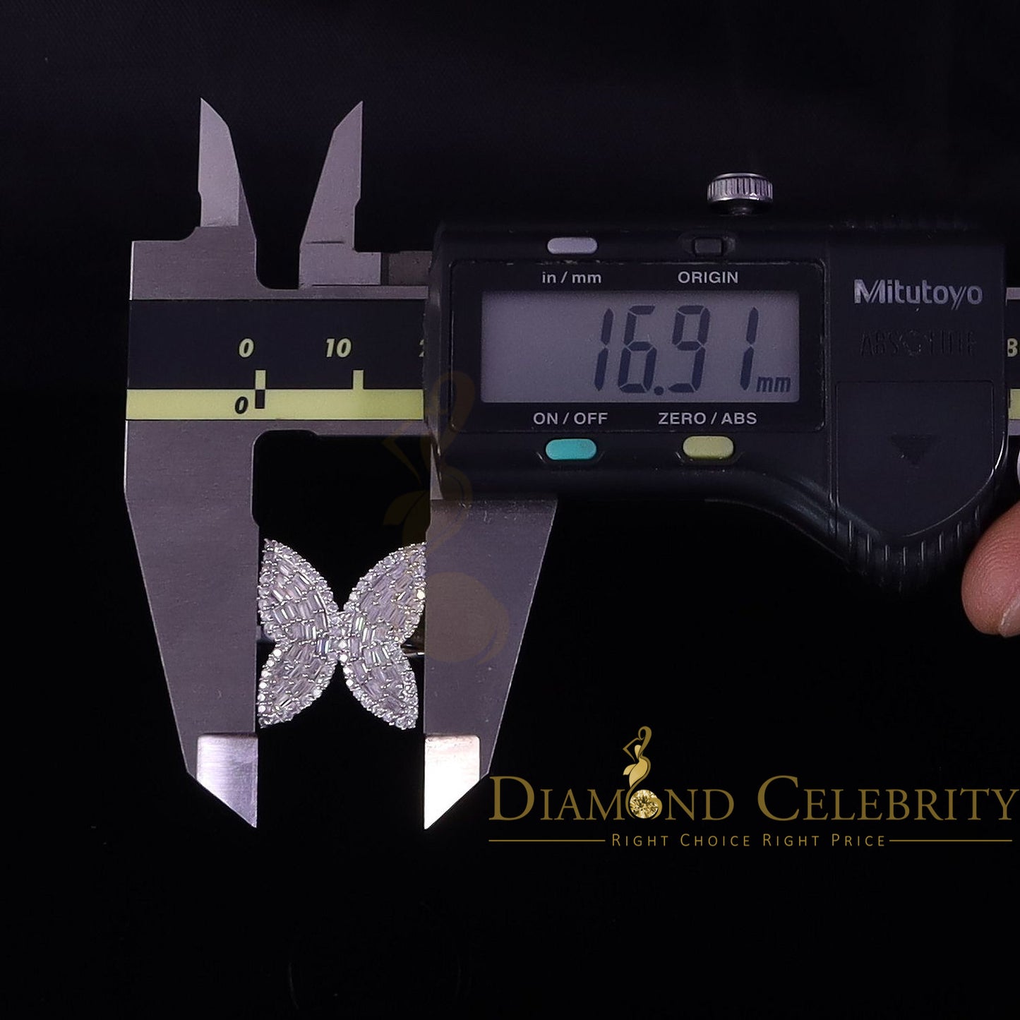 DiamondCelebritees Womens 925 Silver White 1.50ct VVS 'D' Moissanite Butterfly Rings Size 7