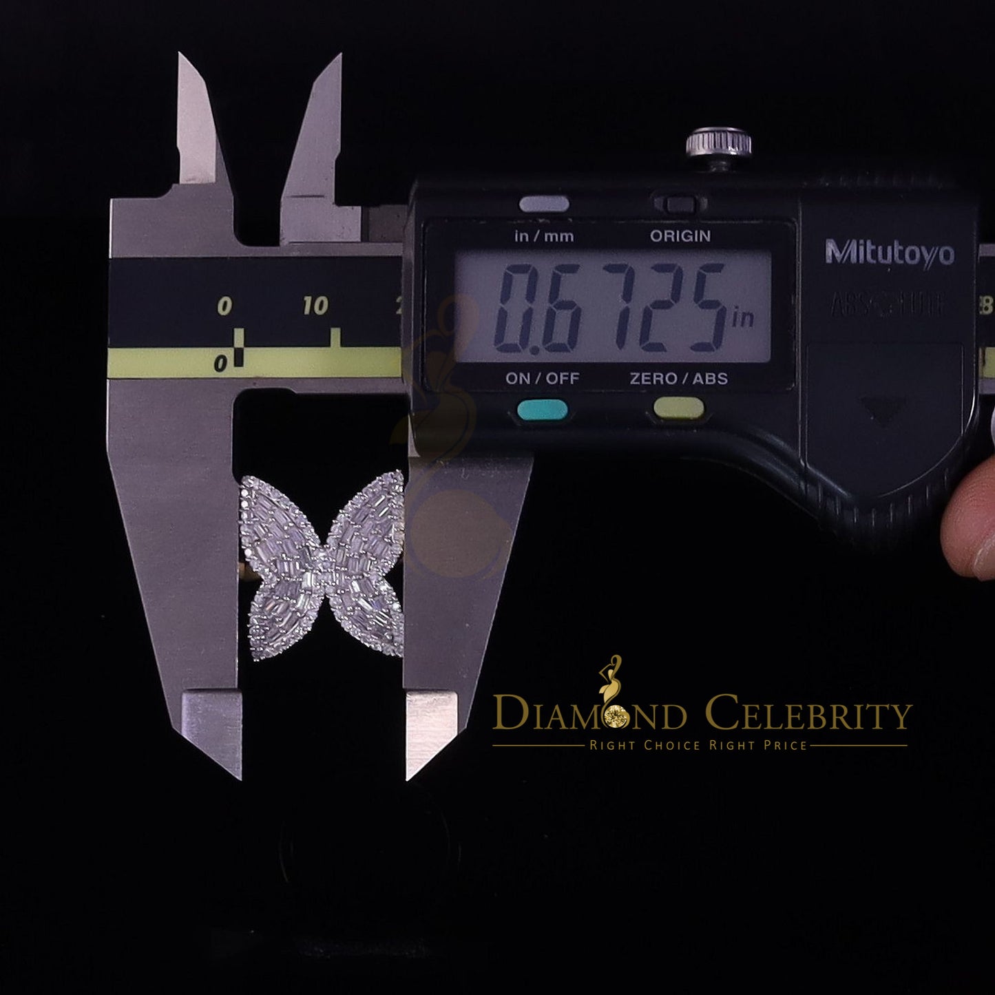 DiamondCelebritees Men's/Womens 925 Silver Yellow 1.50ct VVS 'D' Moissanite Butterfly Rings Size 7