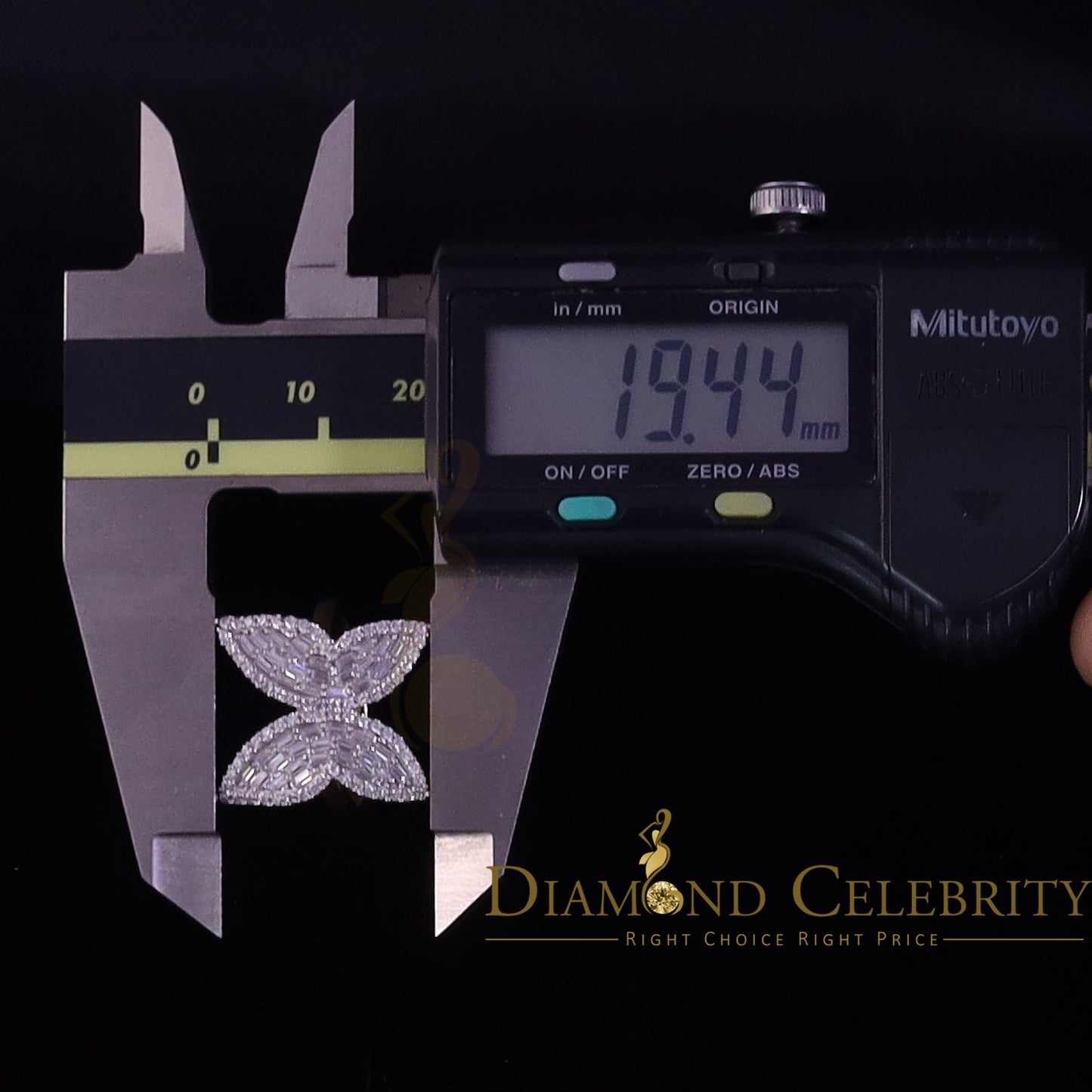 DiamondCelebritees Men's/Womens 925 Silver Yellow 1.50ct VVS 'D' Moissanite Butterfly Rings Size 7