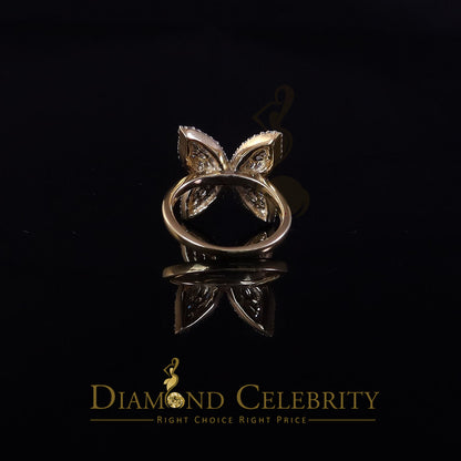 DiamondCelebritees Men's/Womens 925 Silver Yellow 1.50ct VVS 'D' Moissanite Butterfly Rings Size 7