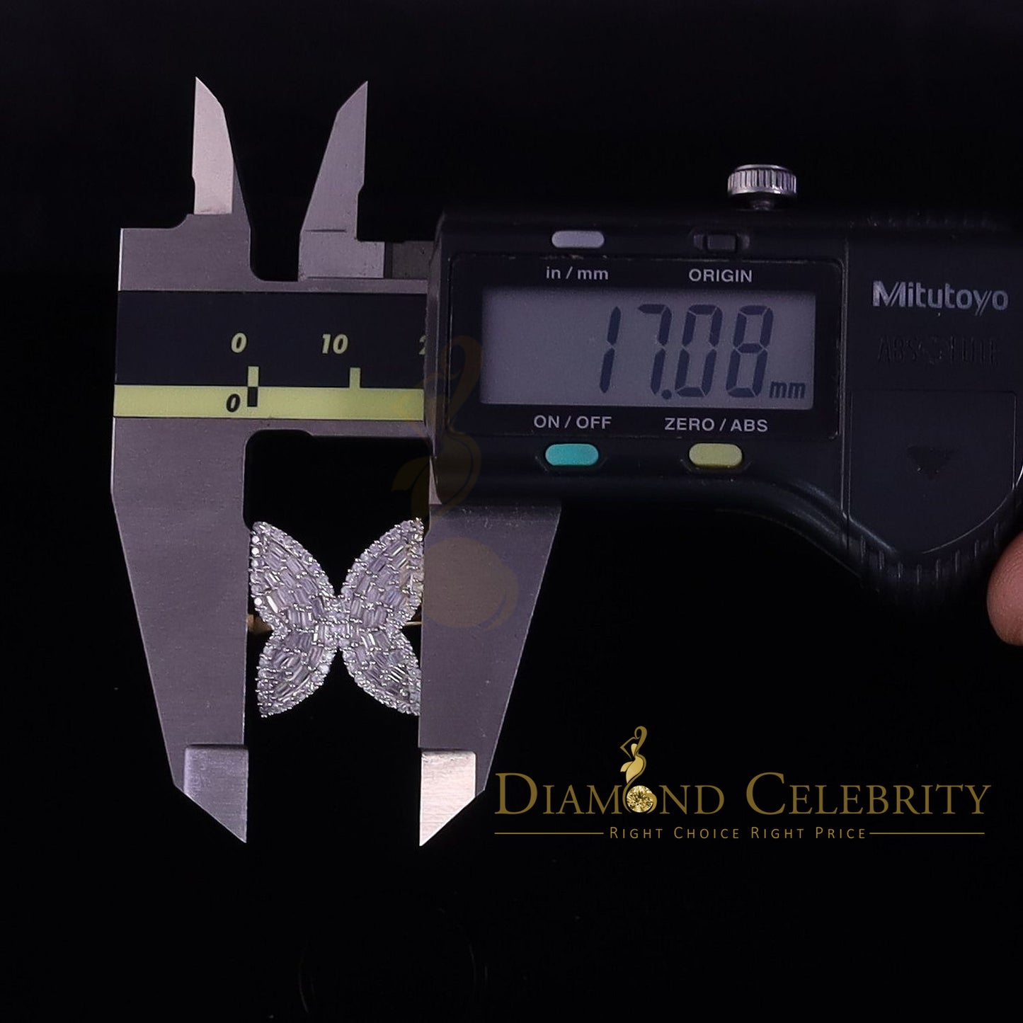 DiamondCelebritees Men's/Womens 925 Silver Yellow 1.50ct VVS 'D' Moissanite Butterfly Rings Size 7