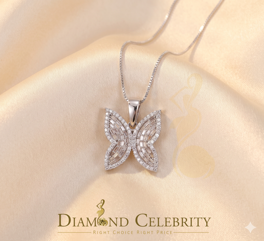 Diamondcelebritees  Men's/Womens 925 Silver White 1.50ct VVS 'D' Moissanite Butterfly Pendant