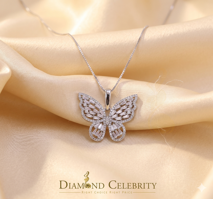 Diamondcelebritees  Men's/Womens 925 Silver White 1.75ct VVS 'D' Moissanite Butterfly Pendant