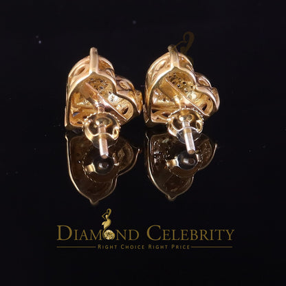 DiamondCelebritees 0.10ct Diamond 925 Yellow Silver for Men's & Womens Stud Heart Cluster Earring