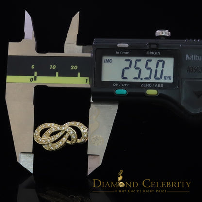 DiamondCelebritees Promising Yellow Sterling Silver Charm FASHION Pendant 0.28ct Cubic Zirconia