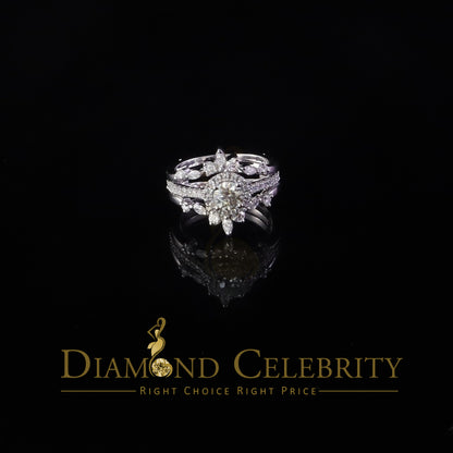 DiamondCelebritees 925 White Silver Solitaire Enhancer Guard Wrap Ring Insert 1.66ct Moissanite