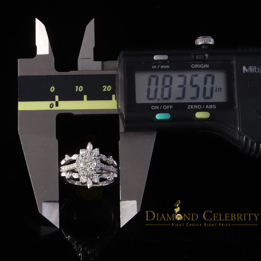 DiamondCelebritees 925 White Silver Solitaire Enhancer Guard Wrap Ring Insert 1.66ct Moissanite