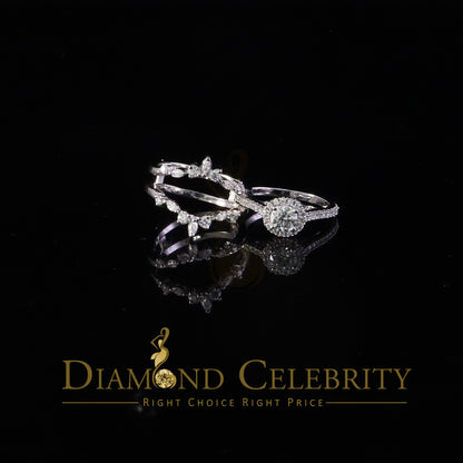 DiamondCelebritees 925 White Silver Solitaire Enhancer Guard Wrap Ring Insert 1.66ct Moissanite