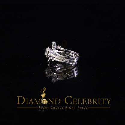DiamondCelebritees 925 White Silver Solitaire Enhancer Guard Wrap Ring Insert 1.66ct Moissanite