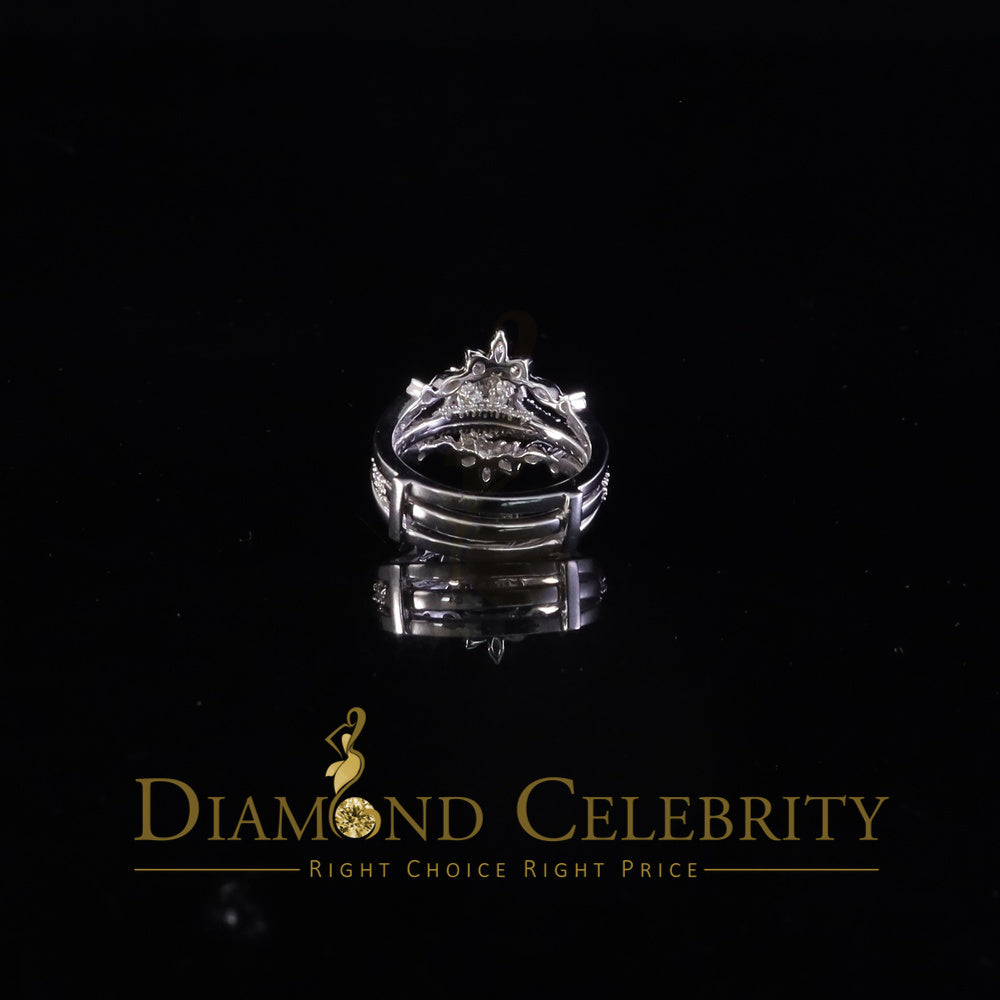 DiamondCelebritees 925 White Silver Solitaire Enhancer Guard Wrap Ring Insert 1.66ct Moissanite