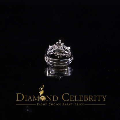 DiamondCelebritees 925 White Silver Solitaire Enhancer Guard Wrap Ring Insert 1.66ct Moissanite