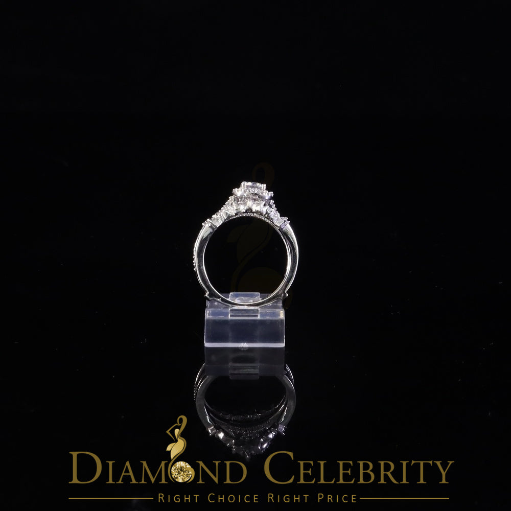 DiamondCelebritees 925 White Silver Solitaire Enhancer Guard Wrap Ring Insert 1.66ct Moissanite