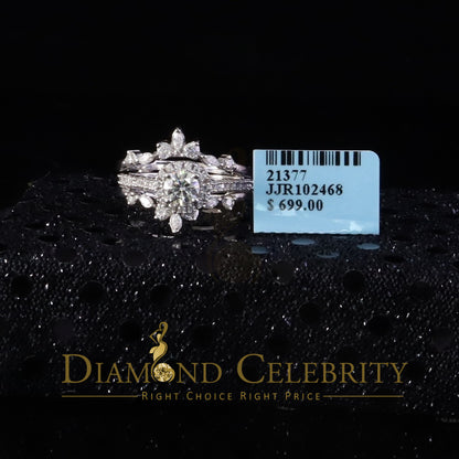 DiamondCelebritees 925 White Silver Solitaire Enhancer Guard Wrap Ring Insert 1.66ct Moissanite