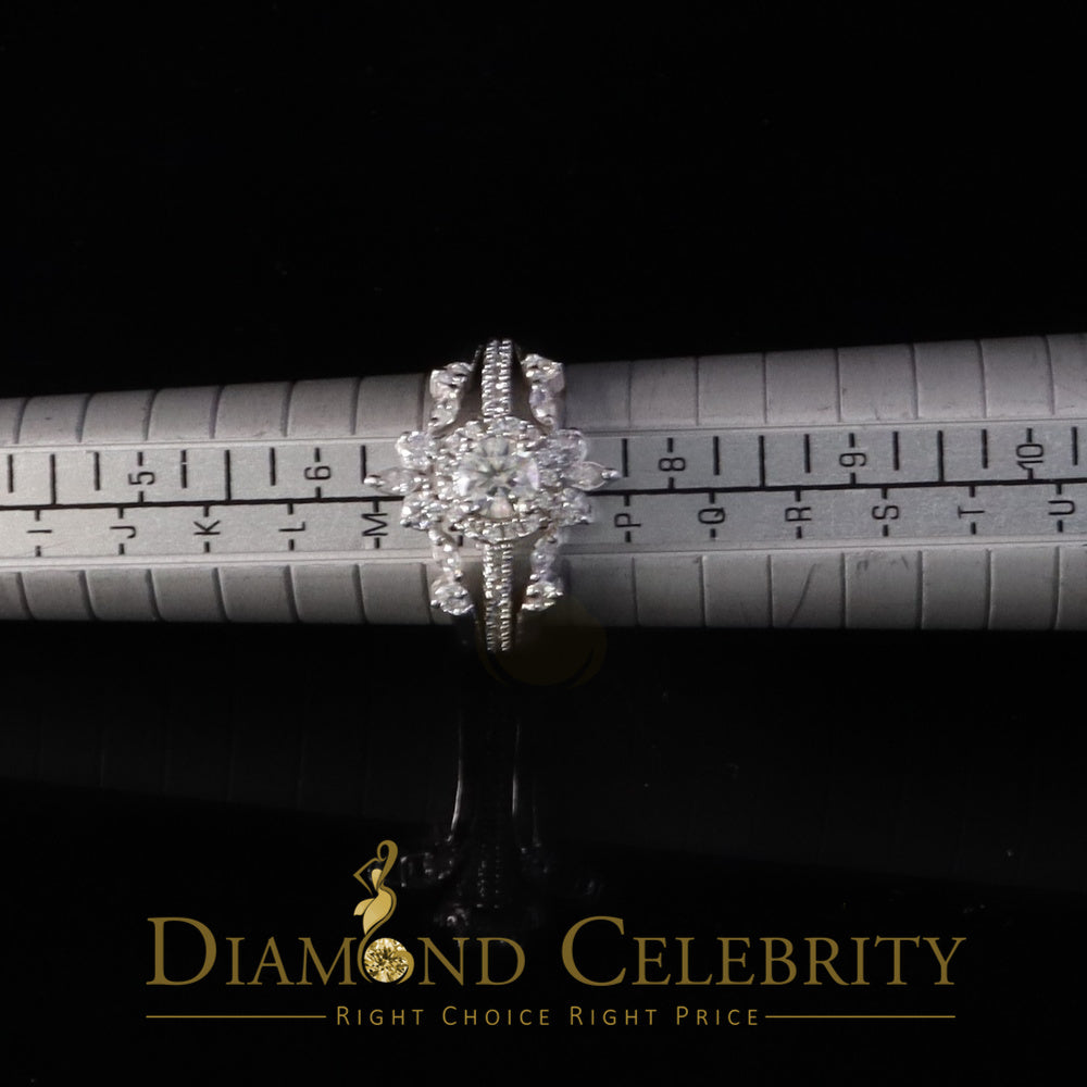 DiamondCelebritees 925 White Silver Solitaire Enhancer Guard Wrap Ring Insert 1.66ct Moissanite
